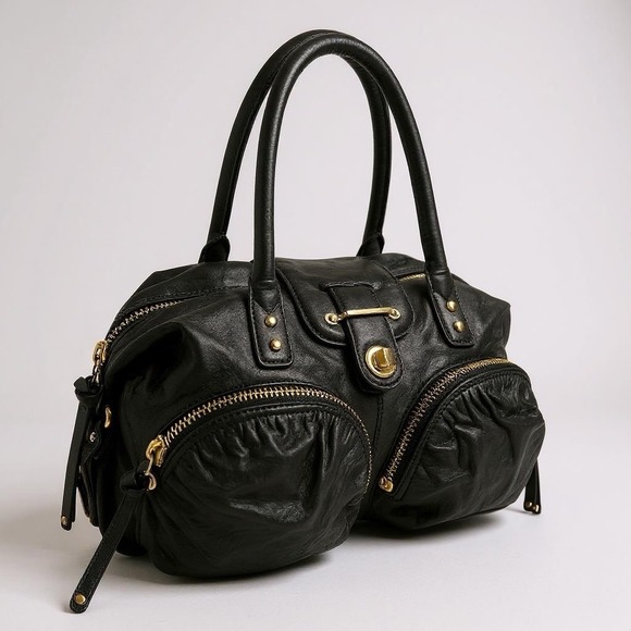 Botkier Bianca Satchel Tote Bag Black Leather Handbag - Picture 3 of 16